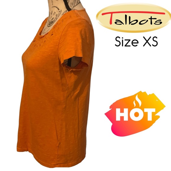 Size X Small Orange T-Shirt by Talbots - Picture 3 of 5
